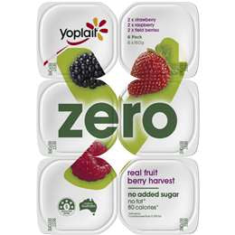 Yoplait Berry Harvest Zero Yoghurt 160g 6pk